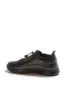 Men's Black Leather Sneakers with Lace-Up Closure and Textured Sole - Wessi sold by Wessi