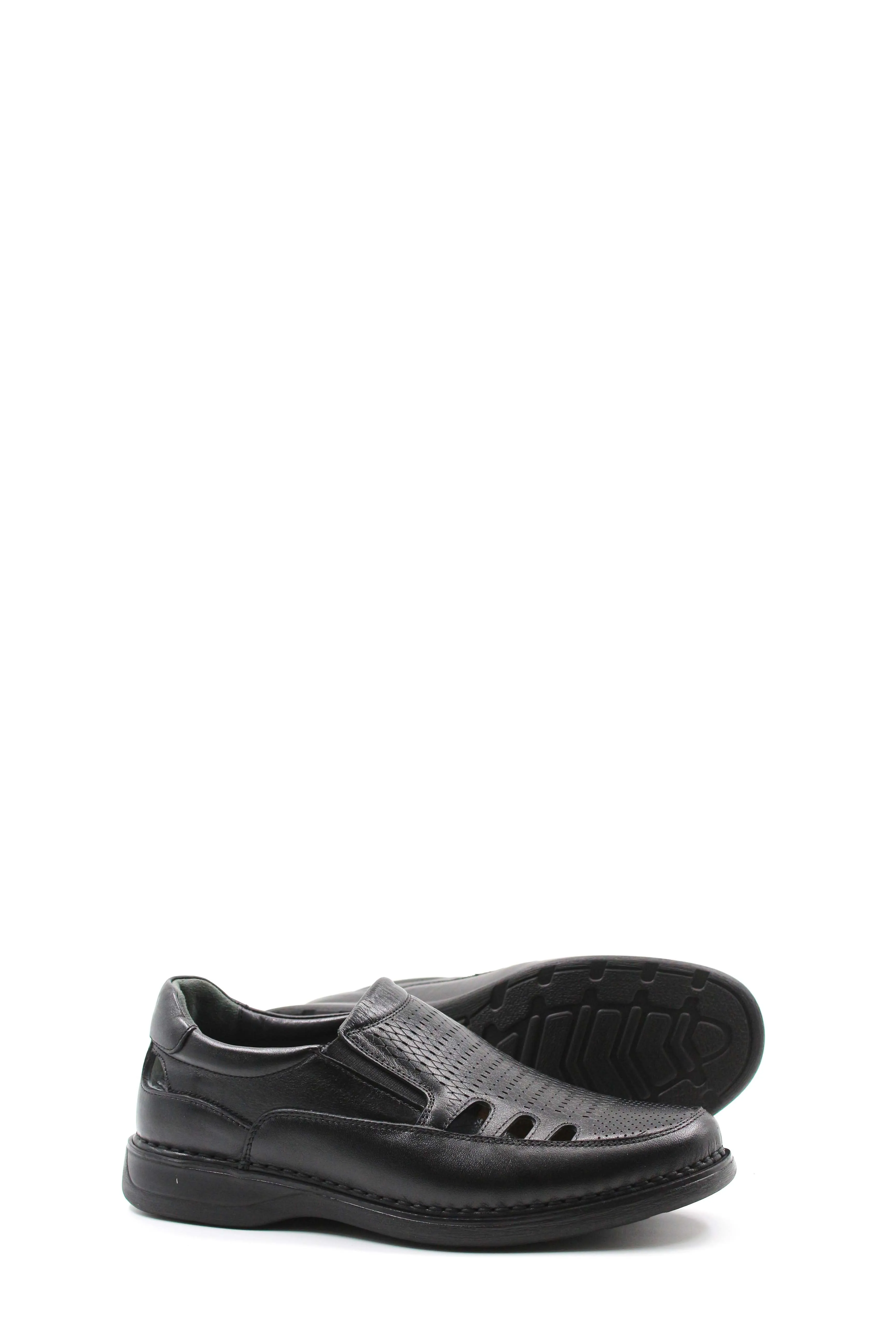 Men's Black Orthopedic Leather Sandals - Wessi sold by Wessi product image thumbnail 3