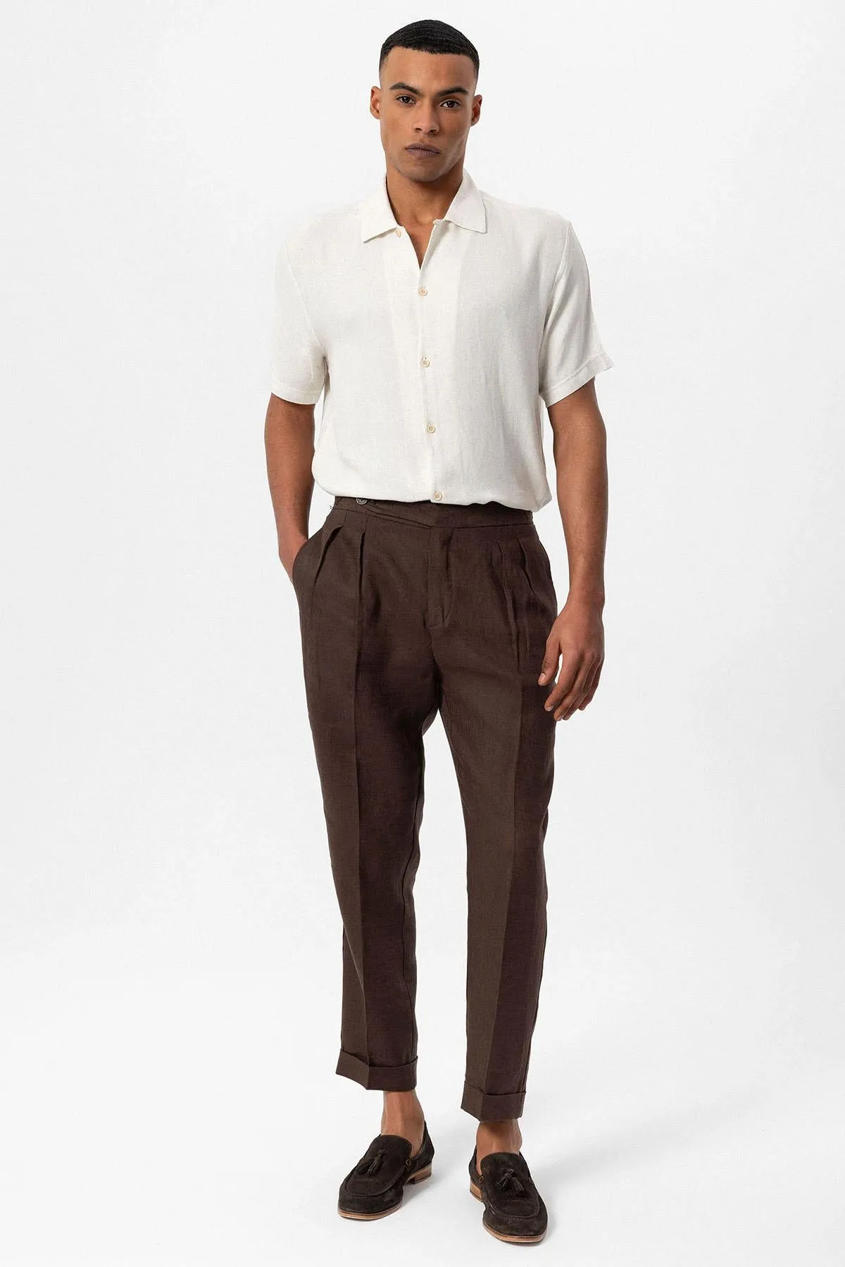 Men's Ecru Knit Textured Camp Collar Shirt - Wessi sold by Wessi product image thumbnail 2