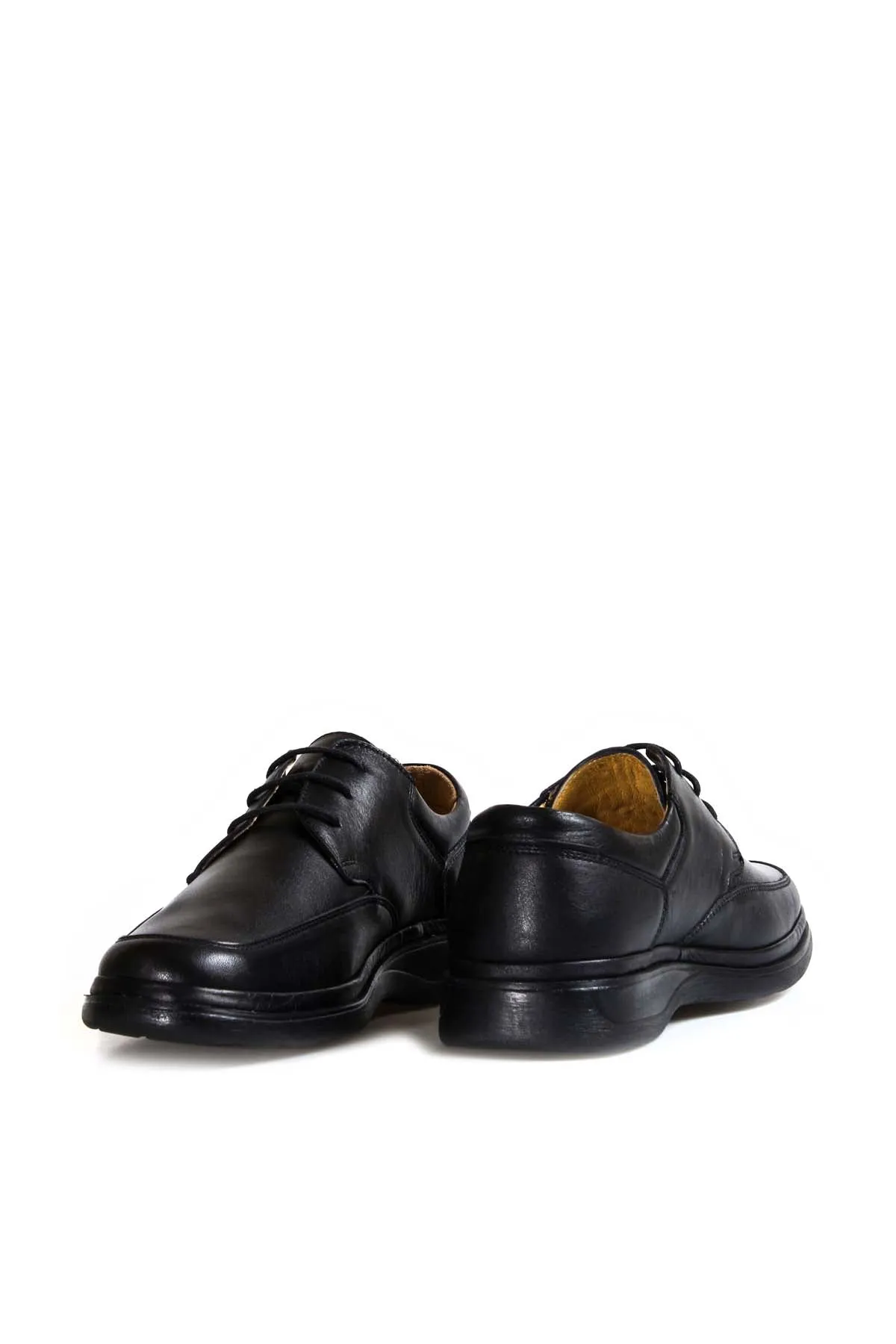 Men's Black Leather Lace-Up Shoes with Cushioned Sole - Wessi sold by Wessi product image thumbnail 5
