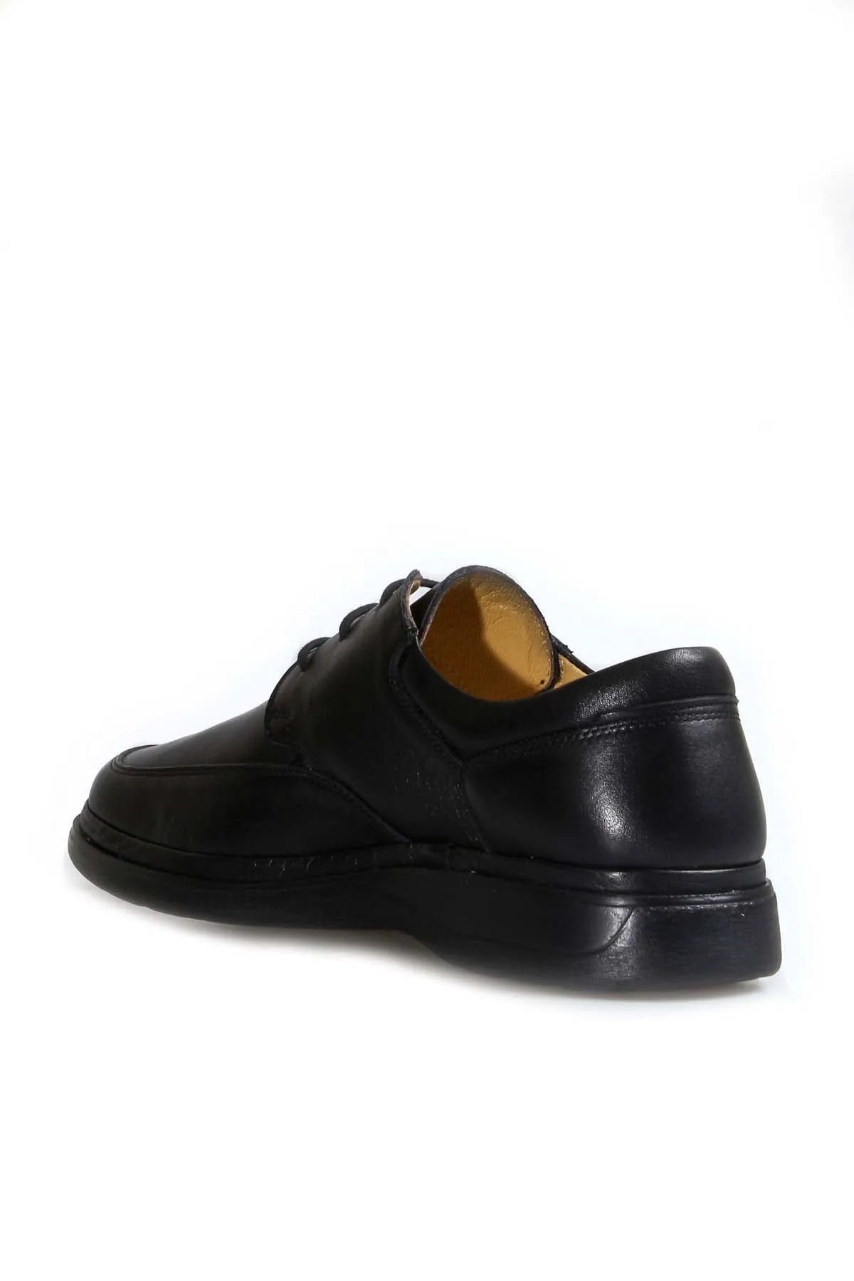Men's Black Leather Lace-Up Shoes with Cushioned Sole - Wessi sold by Wessi product image thumbnail 2