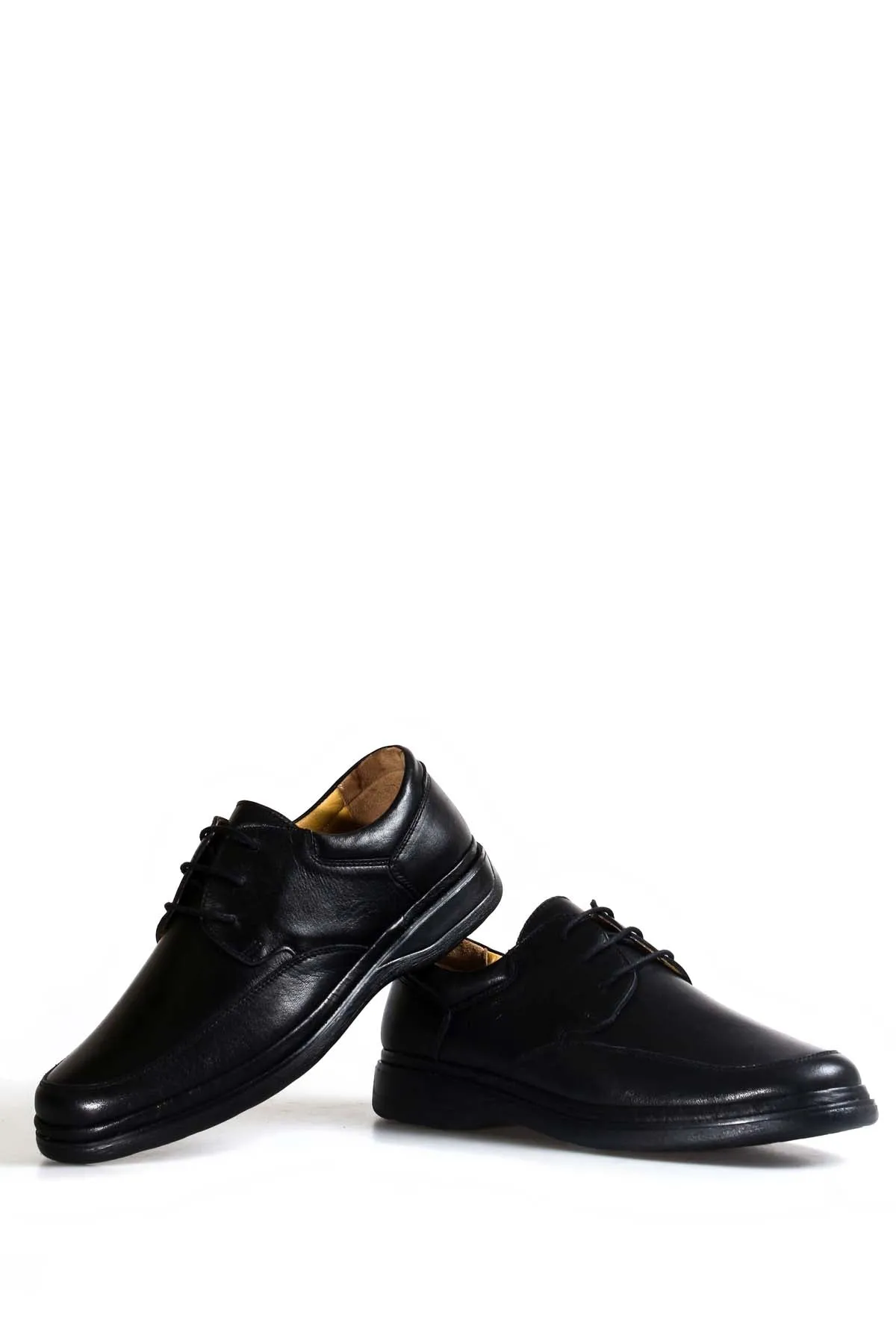 Men's Black Leather Lace-Up Shoes with Cushioned Sole - Wessi sold by Wessi product image thumbnail 4