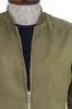 Plain Zippered Pockets Light Green Men Bomber Coat - Wessi sold by Wessi