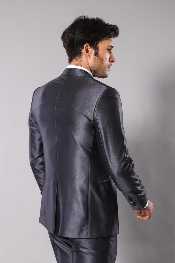 Shiny Navy Blue Men's Suit | Wessi sold by Wessi product image thumbnail 5