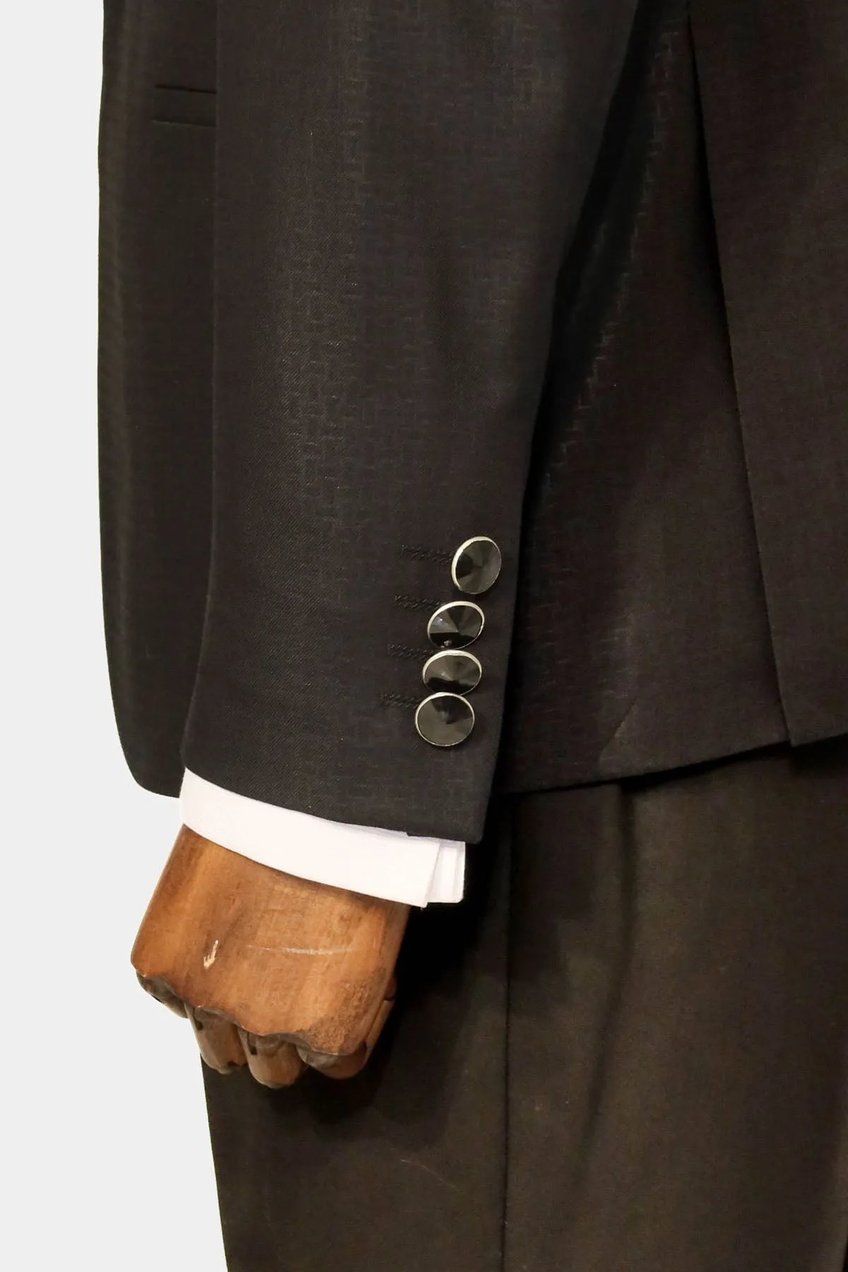 Shawl Lapel Patterned Black Men Wedding Suit | Wessi sold by Wessi product image thumbnail 4