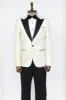 Root Pattern Peak Lapel White Men Prom Blazer and Trousers Combination Suit- Wessi sold by Wessi