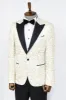 Root Pattern Peak Lapel White Men Prom Blazer and Trousers Combination Suit- Wessi sold by Wessi