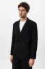 Men's Black Single-Button Double-Breasted Blazer - Wessi sold by Wessi