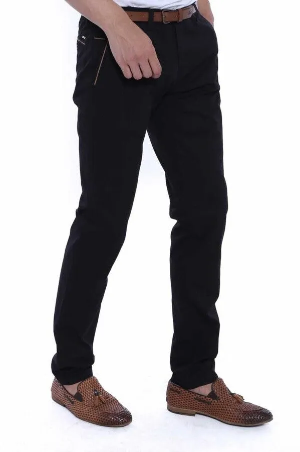 5 Pockets Patterned Black Men Pants - Wessi sold by Wessi product image thumbnail 2