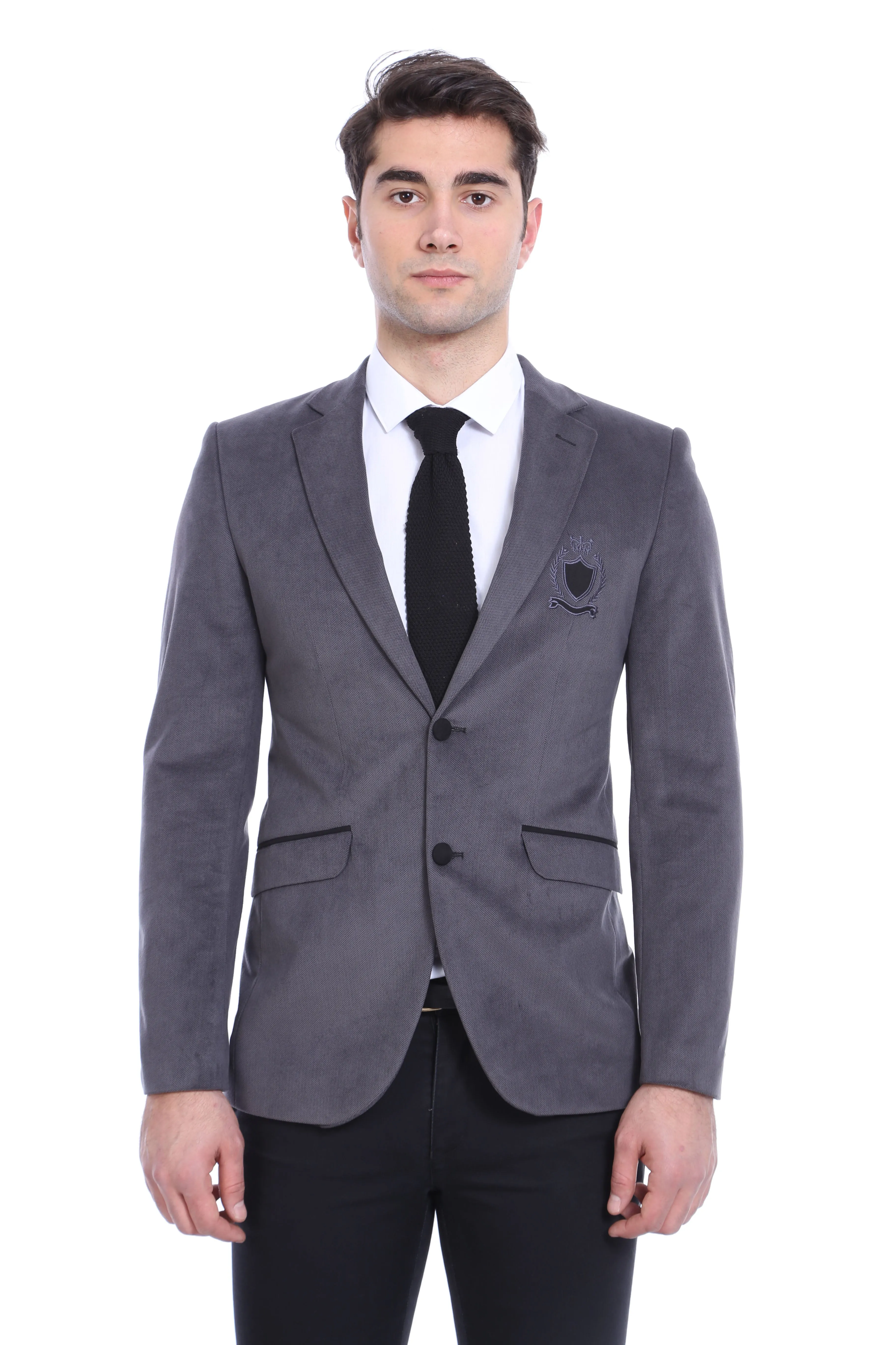 Pocket Flap Rigging Velvet Grey Jacket-Wessi sold by Wessi product image thumbnail 4
