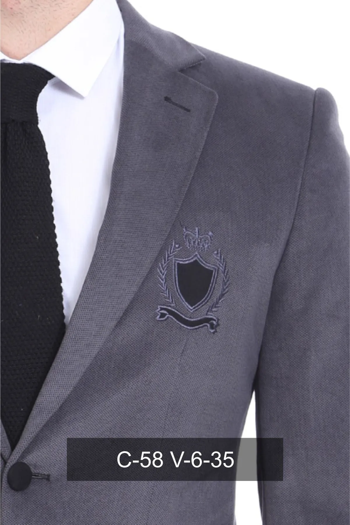 Pocket Flap Rigging Velvet Grey Jacket-Wessi sold by Wessi product image thumbnail 2