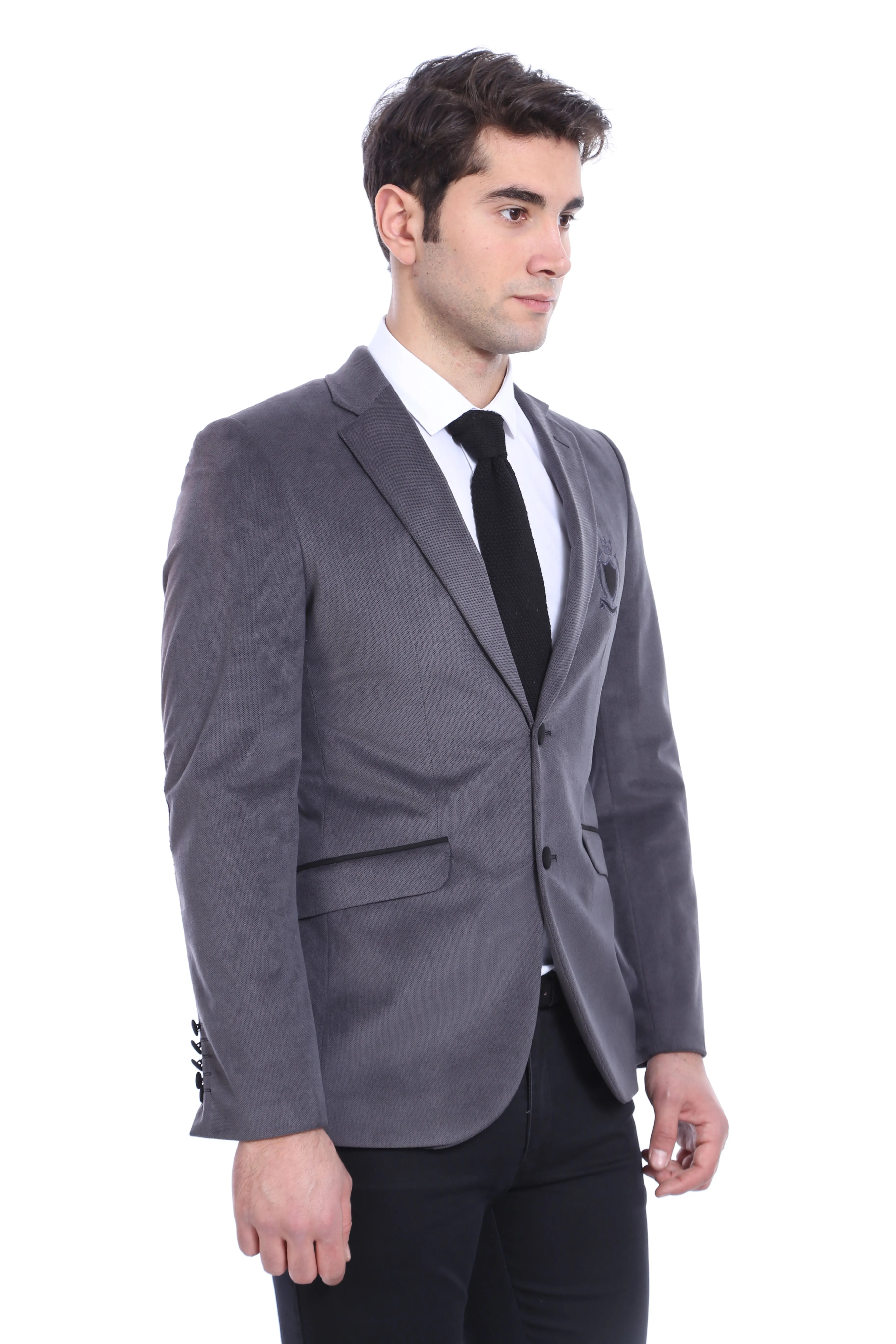 Pocket Flap Rigging Velvet Grey Jacket-Wessi sold by Wessi