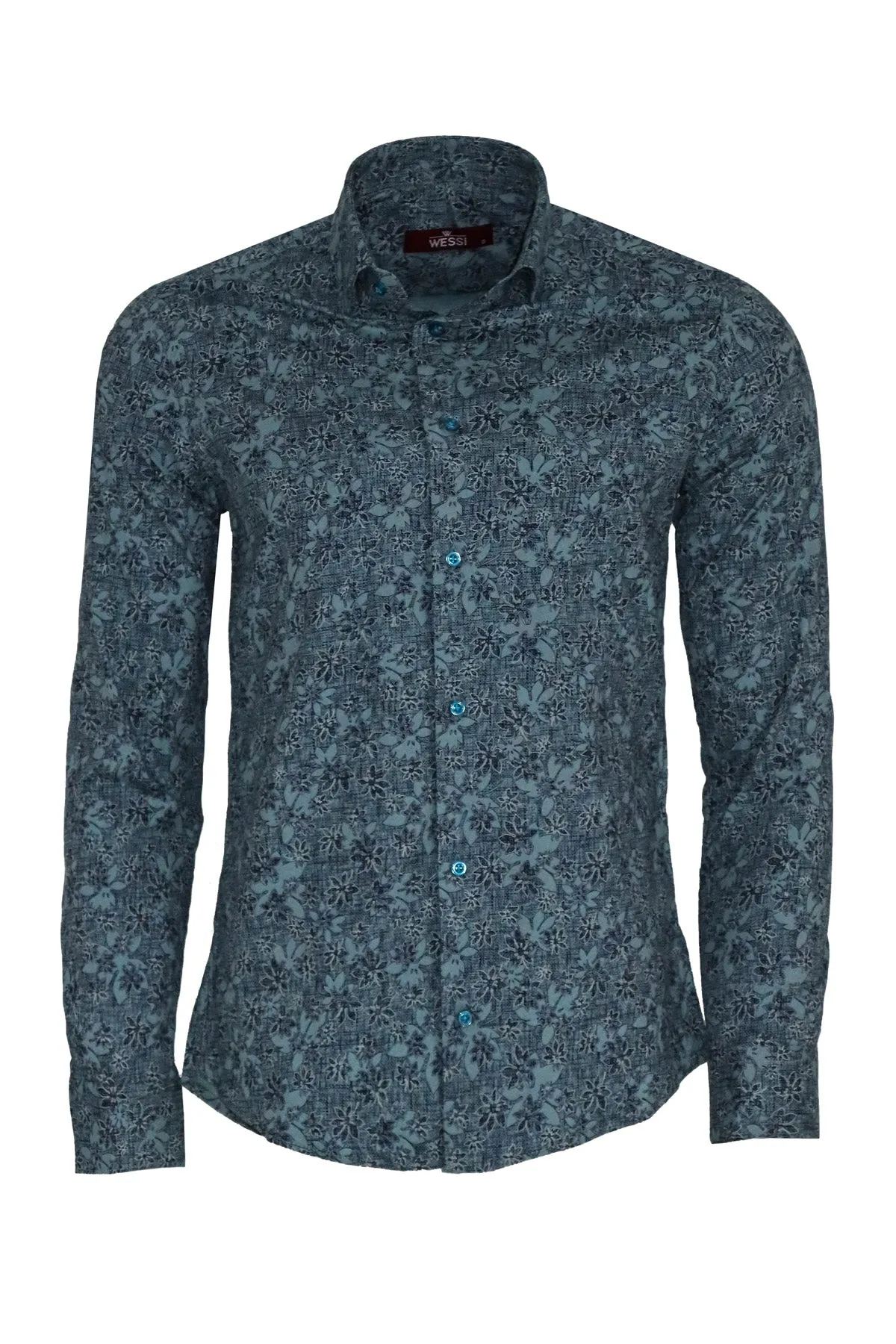 Bloom Patterned Green Slim Fit Shirt - Wessi sold by Wessi