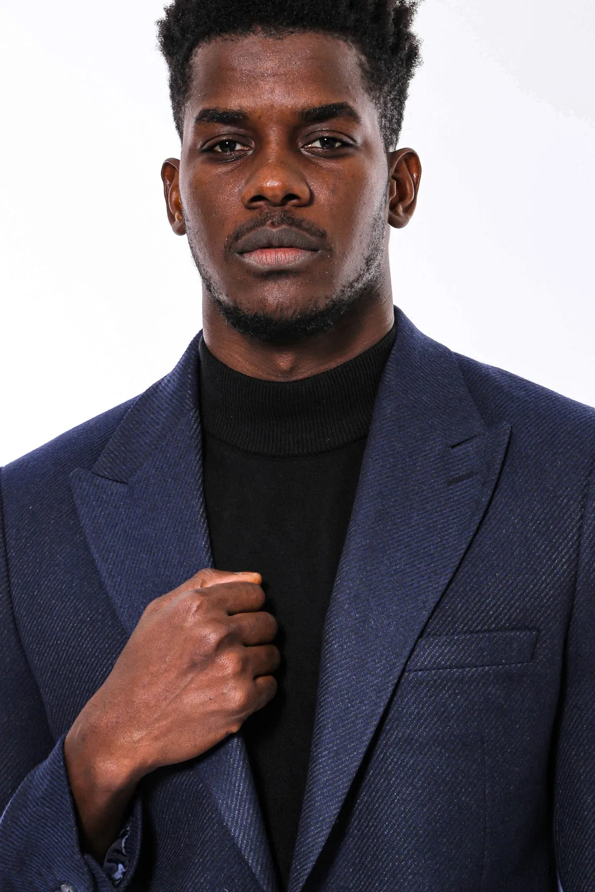 Slim Fit Patterned Dark Blue Men Blazer - Wessi sold by Wessi product image thumbnail 2