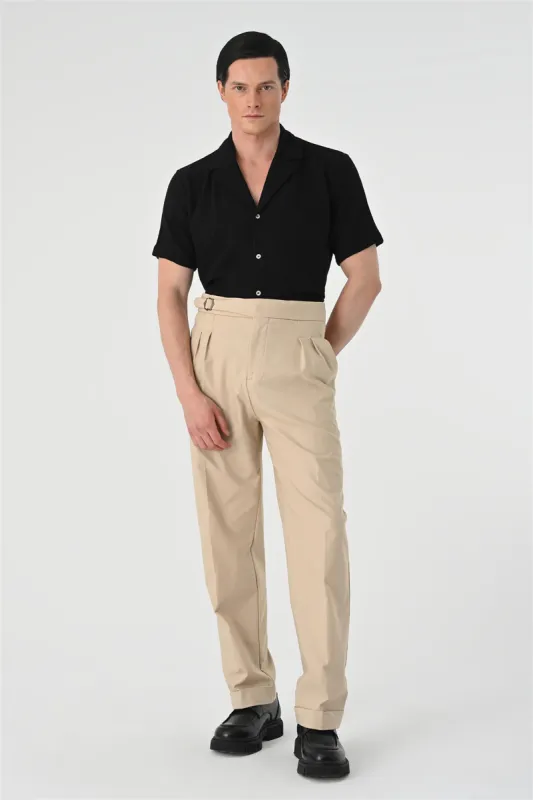 Men's Black Woven Patterned Short Sleeve  Shirt - Wessi sold by Wessi