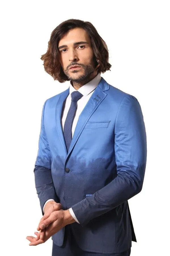 Slim Fit Cotton Blue Blazer - Wessi sold by Wessi