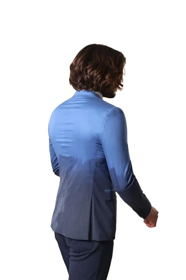 Slim Fit Cotton Blue Blazer - Wessi sold by Wessi product image thumbnail 4