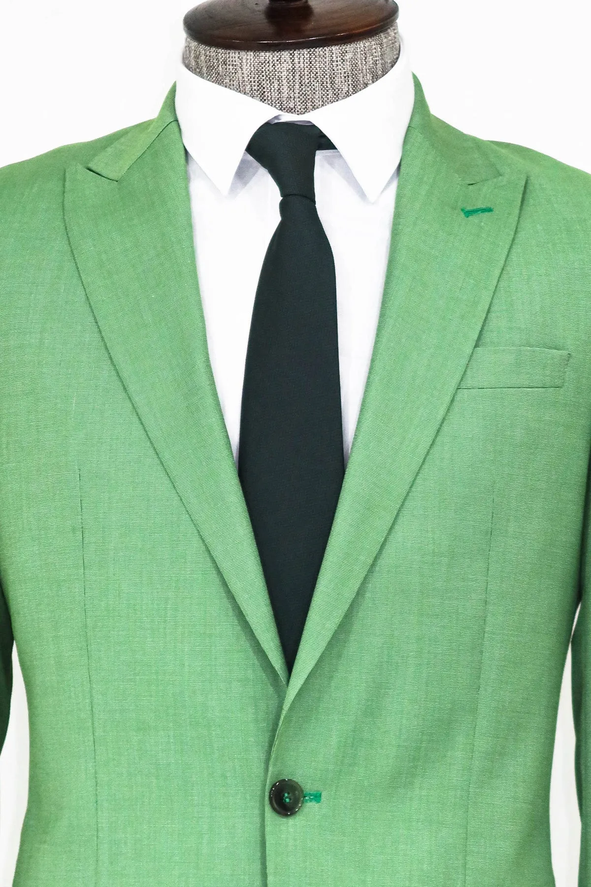 2 Piece Patterned Slim Fit Green Men Suit and Shirt Combination - Wessi sold by Wessi product image thumbnail 2