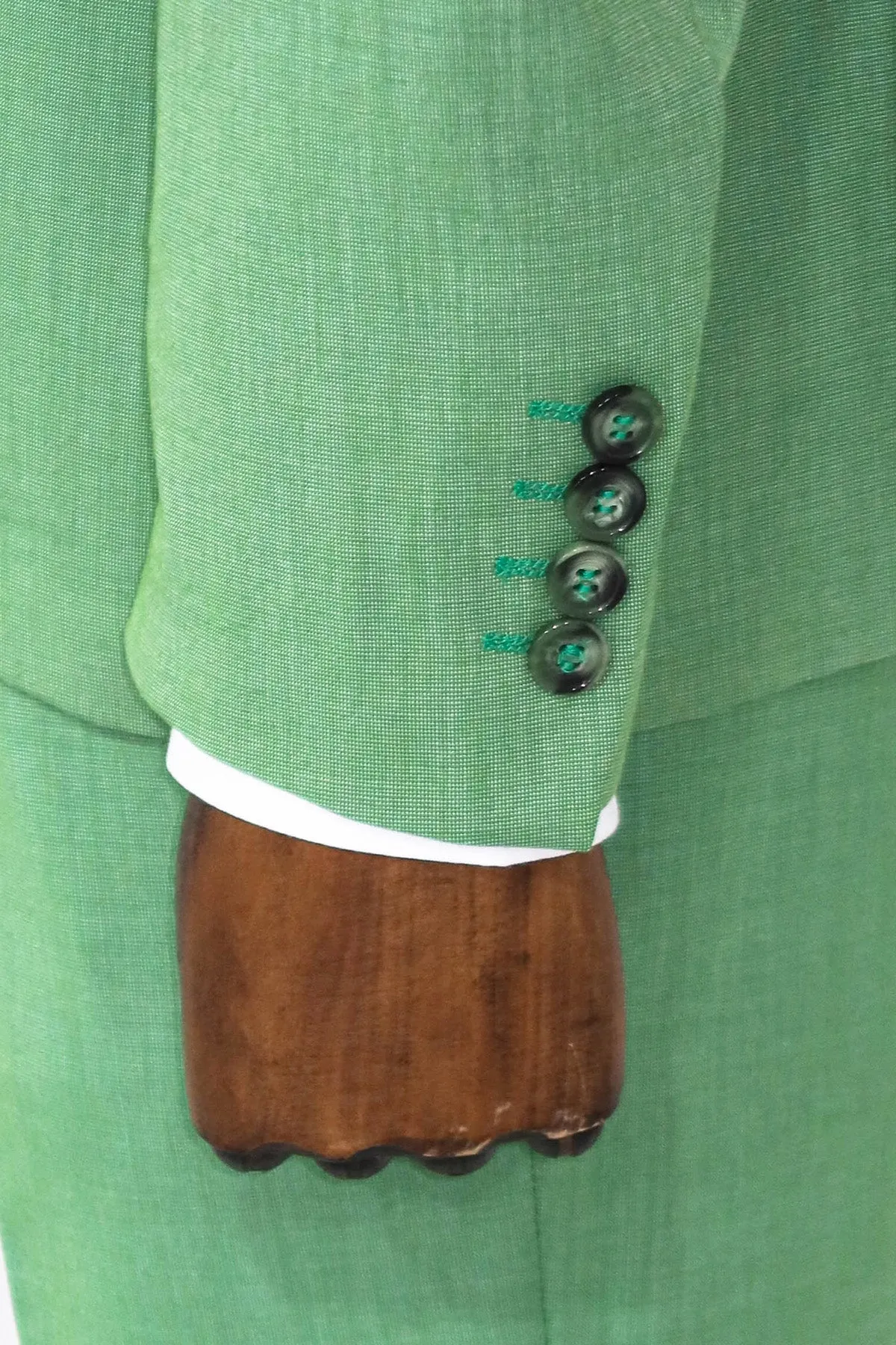 2 Piece Patterned Slim Fit Green Men Suit and Shirt Combination - Wessi sold by Wessi product image thumbnail 5