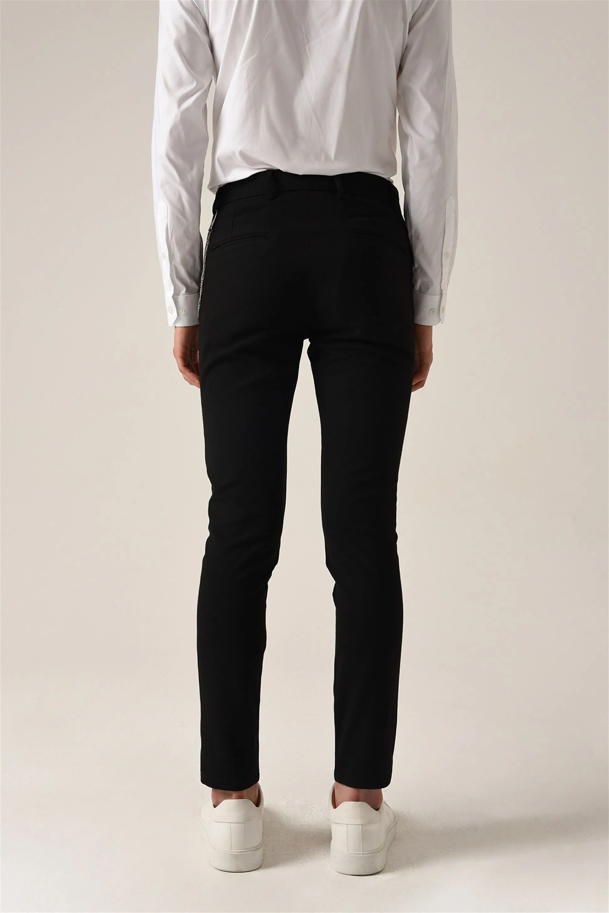 Men's Black Accessory Detail Slim Fit Trousers - Wessi sold by Wessi product image thumbnail 5