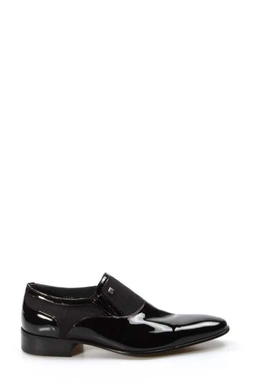 Men's Black Patent Leather Slip-On Dress Shoes with Quilted Detailing - Wessi sold by Wessi