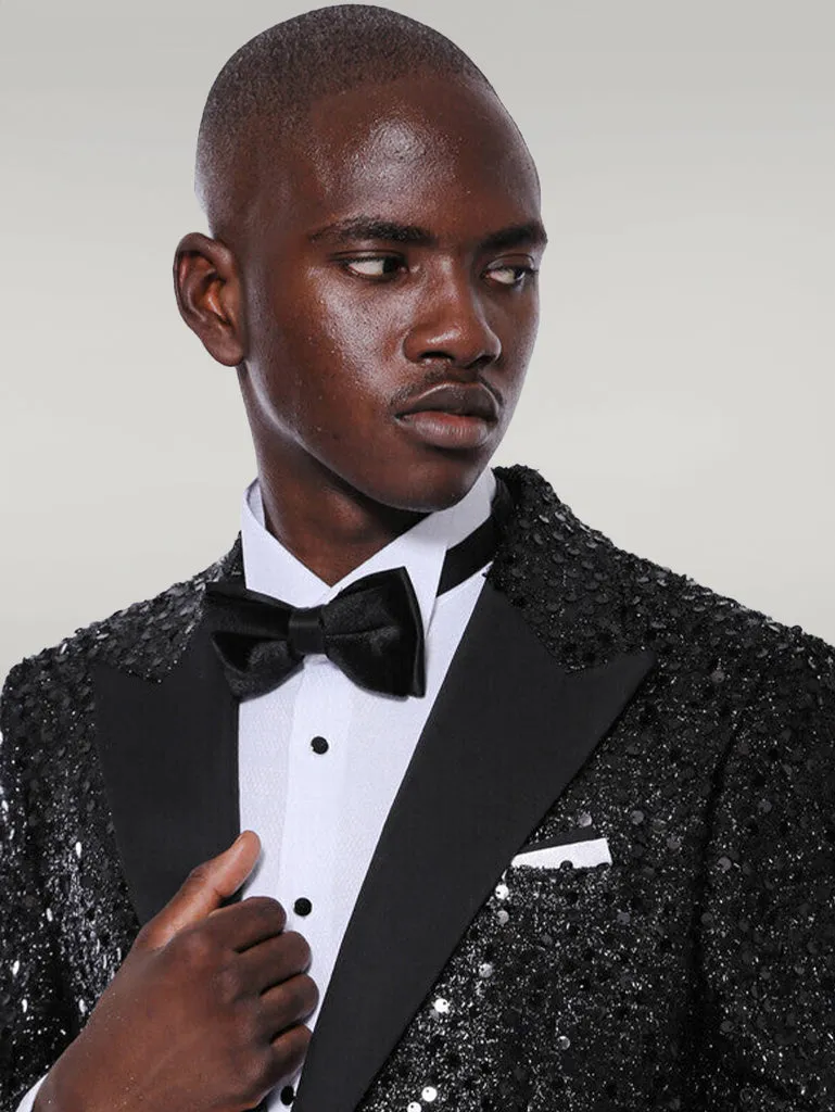 Sequin Patterned Black Party Blazer | Wessi sold by Wessi product image thumbnail 3