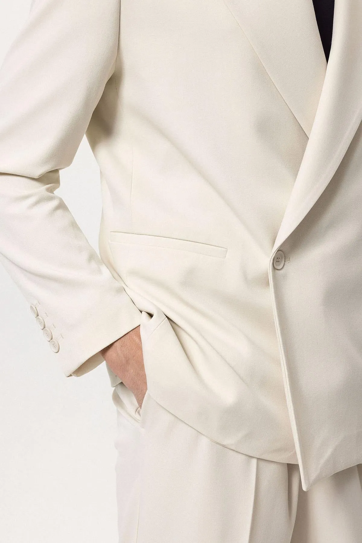 Men's Ecru Double-Breasted Flap Pocket Blazer - Wessi sold by Wessi product image thumbnail 5