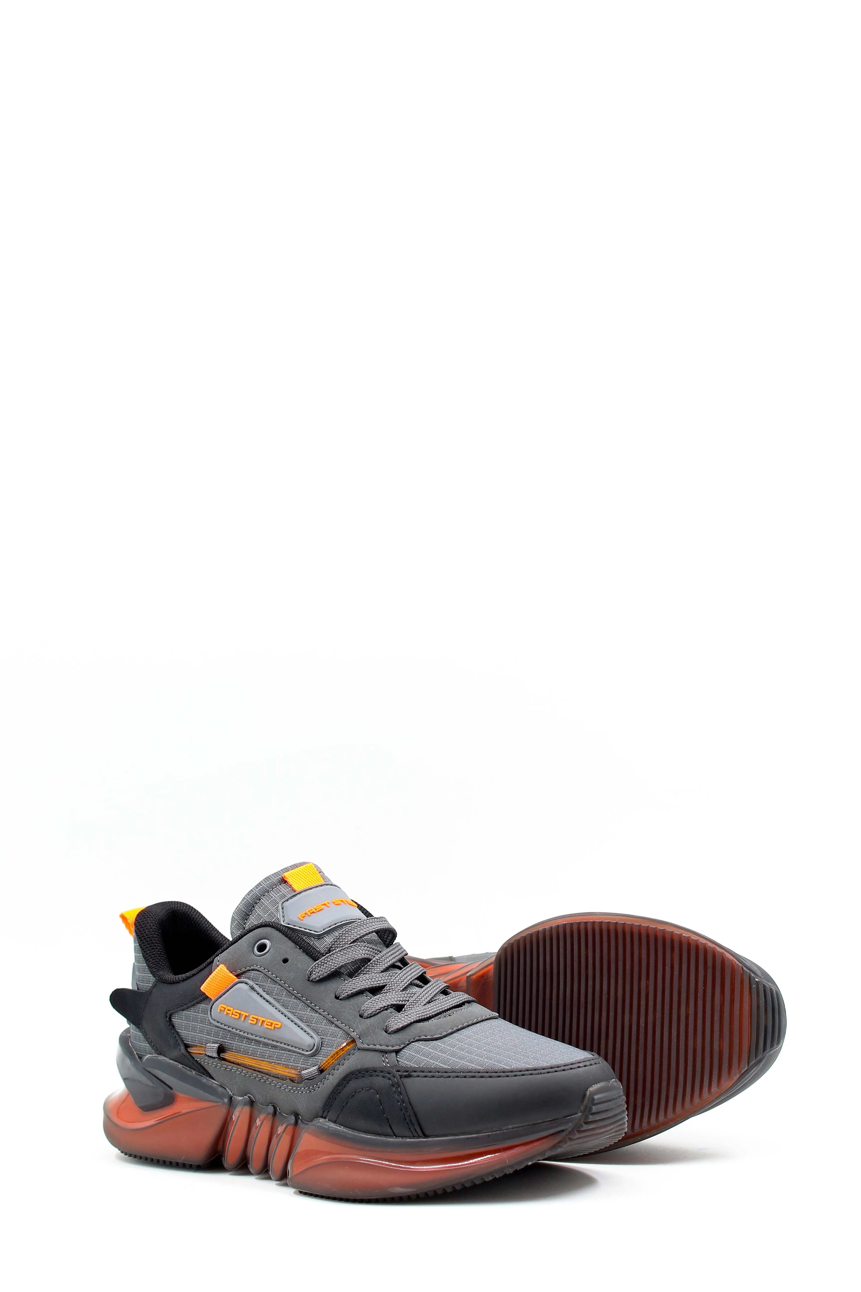 Men's Grey and Orange Athletic Sneakers - Wessi sold by Wessi product image thumbnail 4