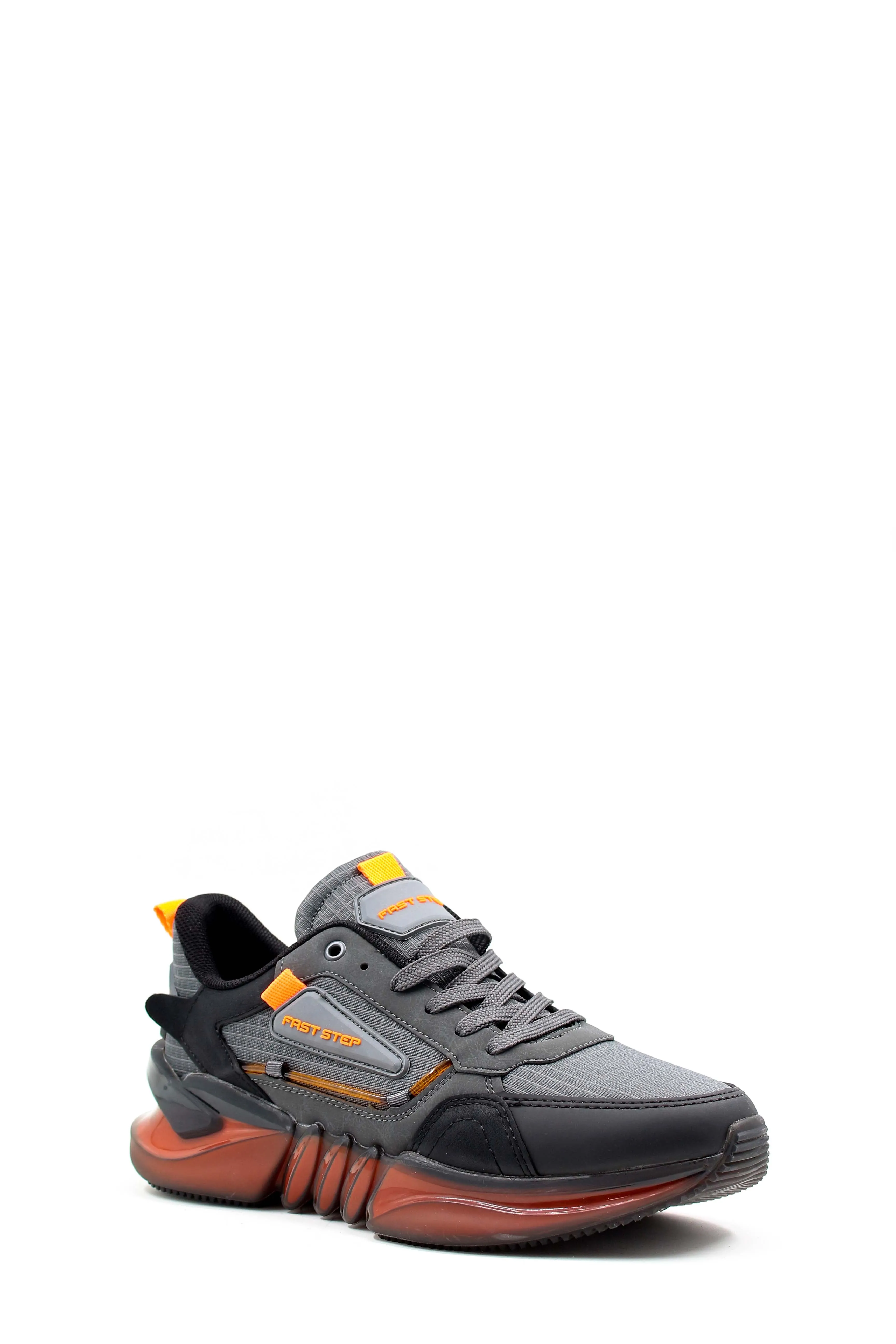 Men's Grey and Orange Athletic Sneakers - Wessi sold by Wessi product image thumbnail 3