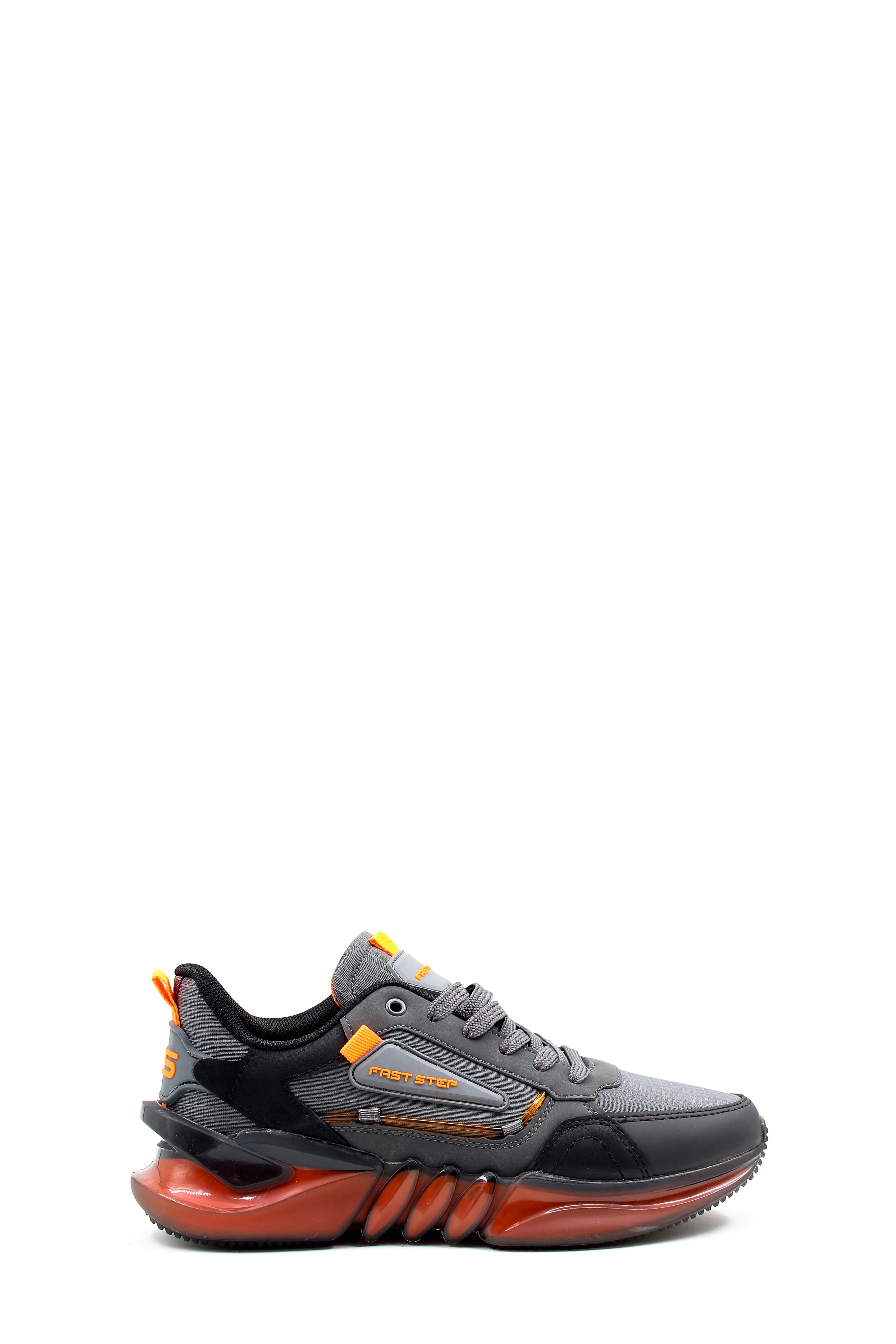 Men's Grey and Orange Athletic Sneakers - Wessi sold by Wessi