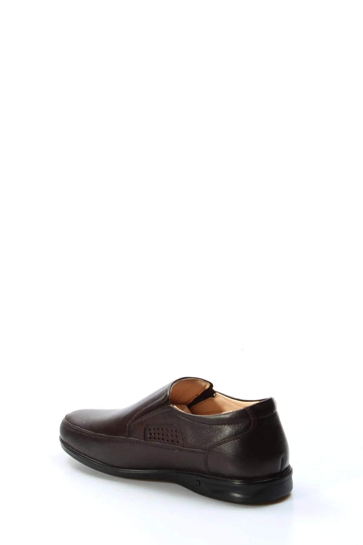 Men's Brown Leather Slip-On Loafers with Perforated Detailing - Wessi sold by Wessi product image thumbnail 2