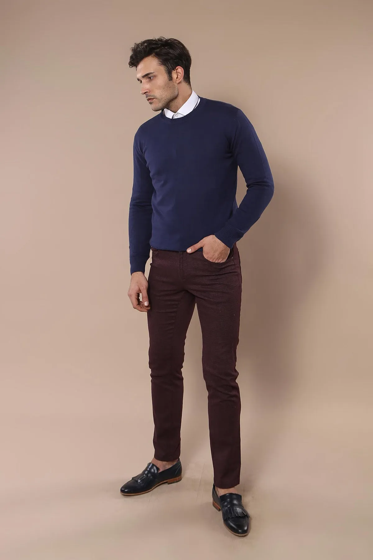 Circle Collar Navy Blue Sweater - Wessi sold by Wessi product image thumbnail 2