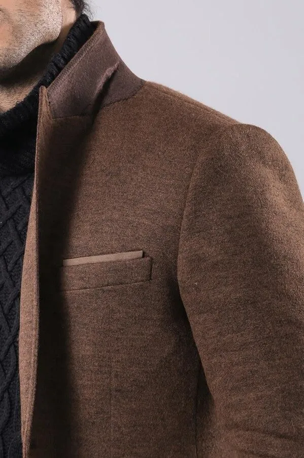 Brown Slim Fit Jacket for Men | Wessi sold by Wessi product image thumbnail 2