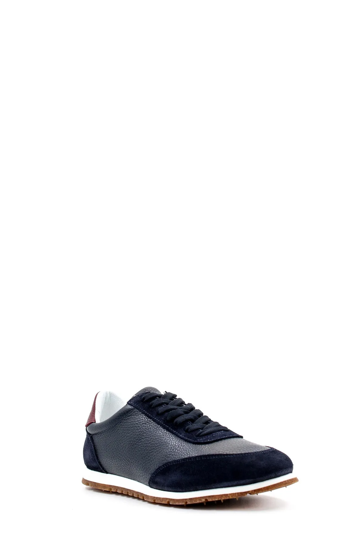 Men's Navy Leather and Suede Sneakers with Gum Sole - Wessi sold by Wessi product image thumbnail 2