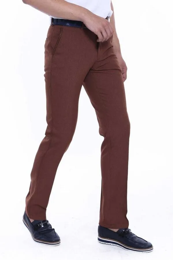 Dot Pockets Slim Fit Cotton Tan Men Pants - Wessi sold by Wessi product image thumbnail 5