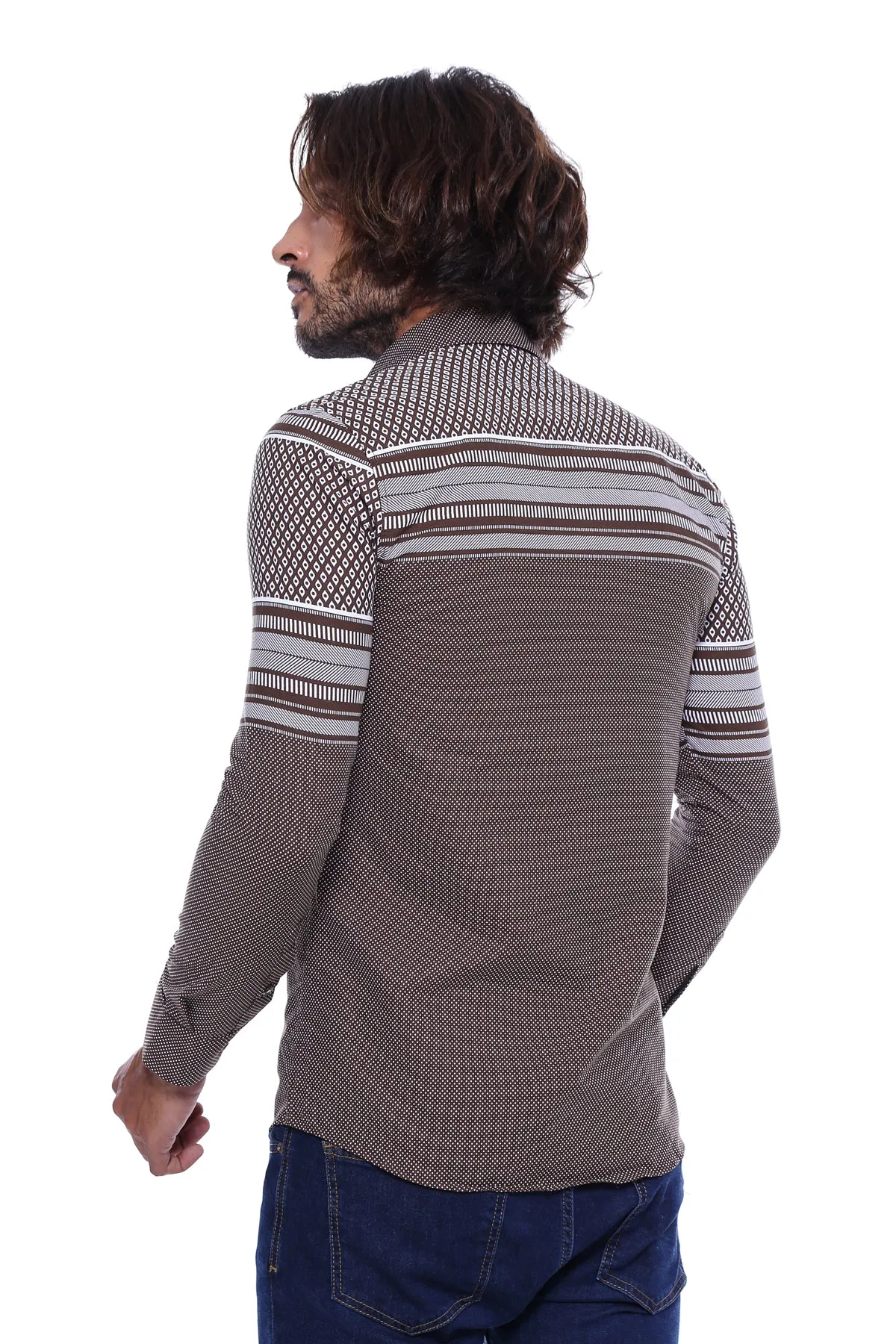 Brown Diamond Patterned Shirt - Wessi sold by Wessi product image thumbnail 3