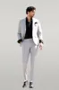 2 Piece Plain Slim Fit Grey Men Suit - Wessi sold by Wessi