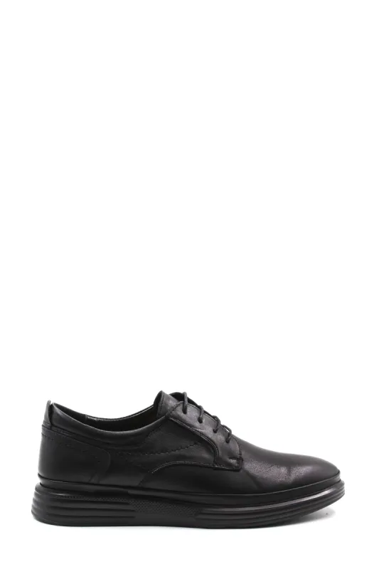 Black Leather Casual Derby Shoes-Wessi sold by Wessi