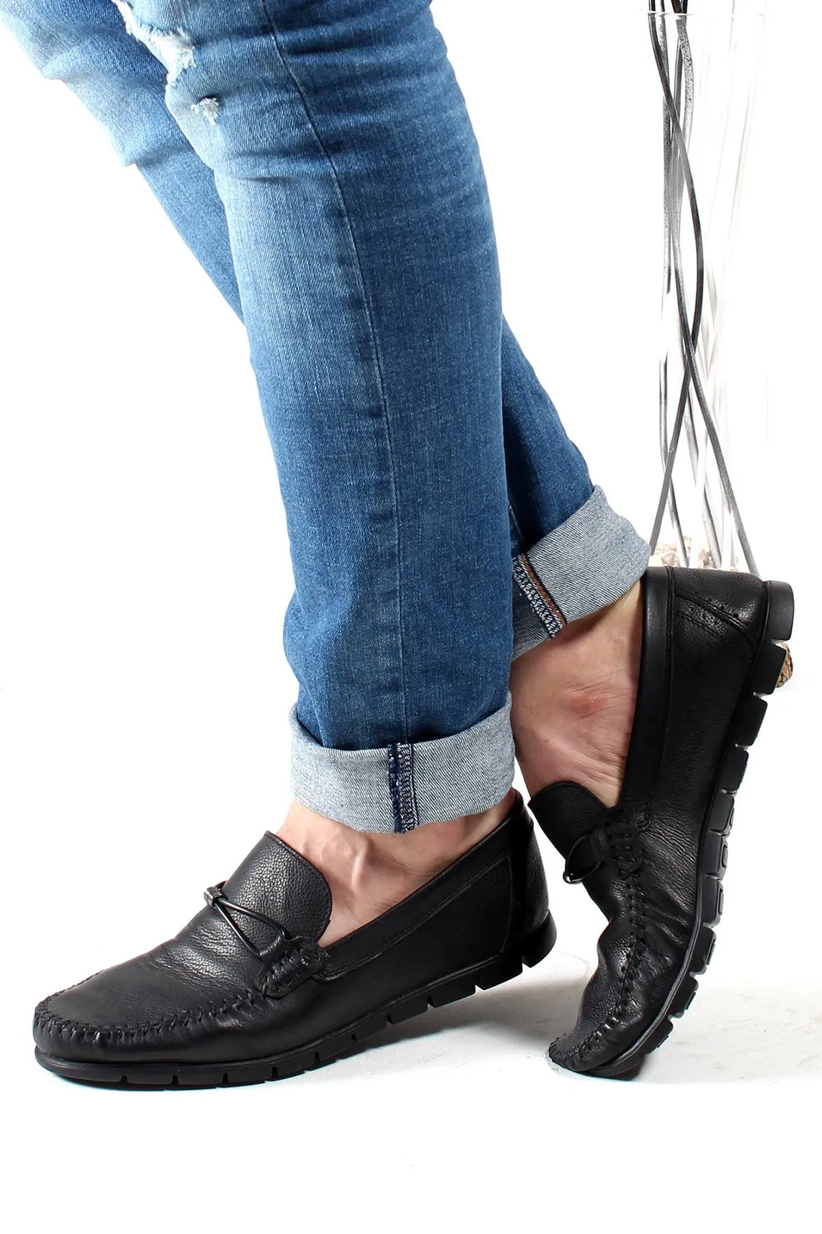 Men's Black Leather Driving Loafers-Wessi sold by Wessi