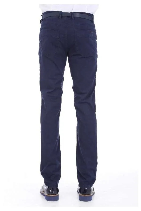 Cotton Five Pockets Navy Blue Men Pants - Wessi sold by Wessi product image thumbnail 3