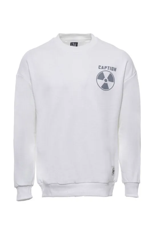 Crew Neck Both Side Printed White Sweatshirt - Wessi sold by Wessi