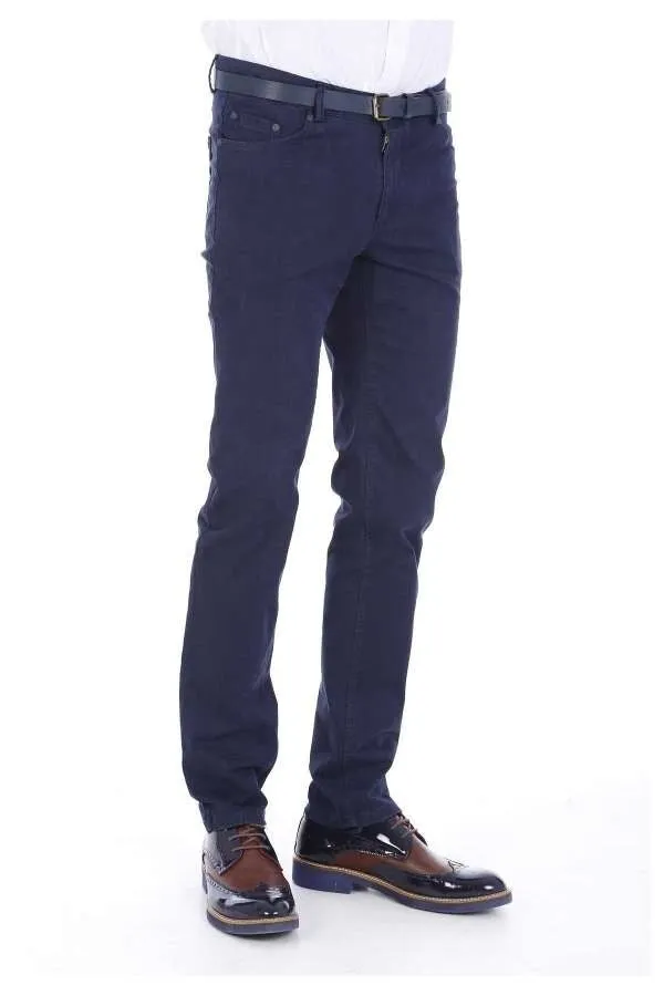 Cotton Five Pockets Navy Blue Men Pants - Wessi sold by Wessi product image thumbnail 2