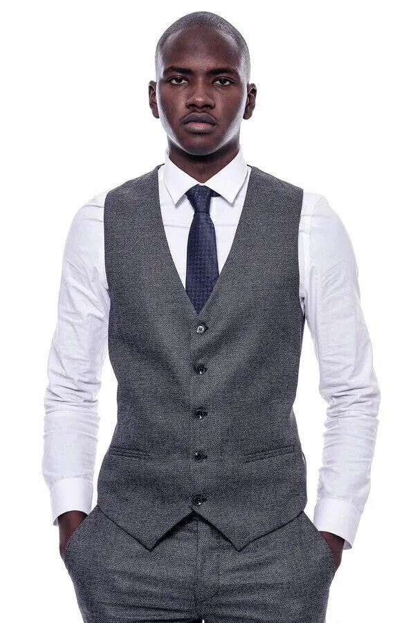 Checked Grey Men 3 Piece Suit - Wessi sold by Wessi product image thumbnail 5