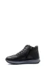 Men's Black Leather High-Top Sneakers with Ribbed Sole - Wessi sold by Wessi