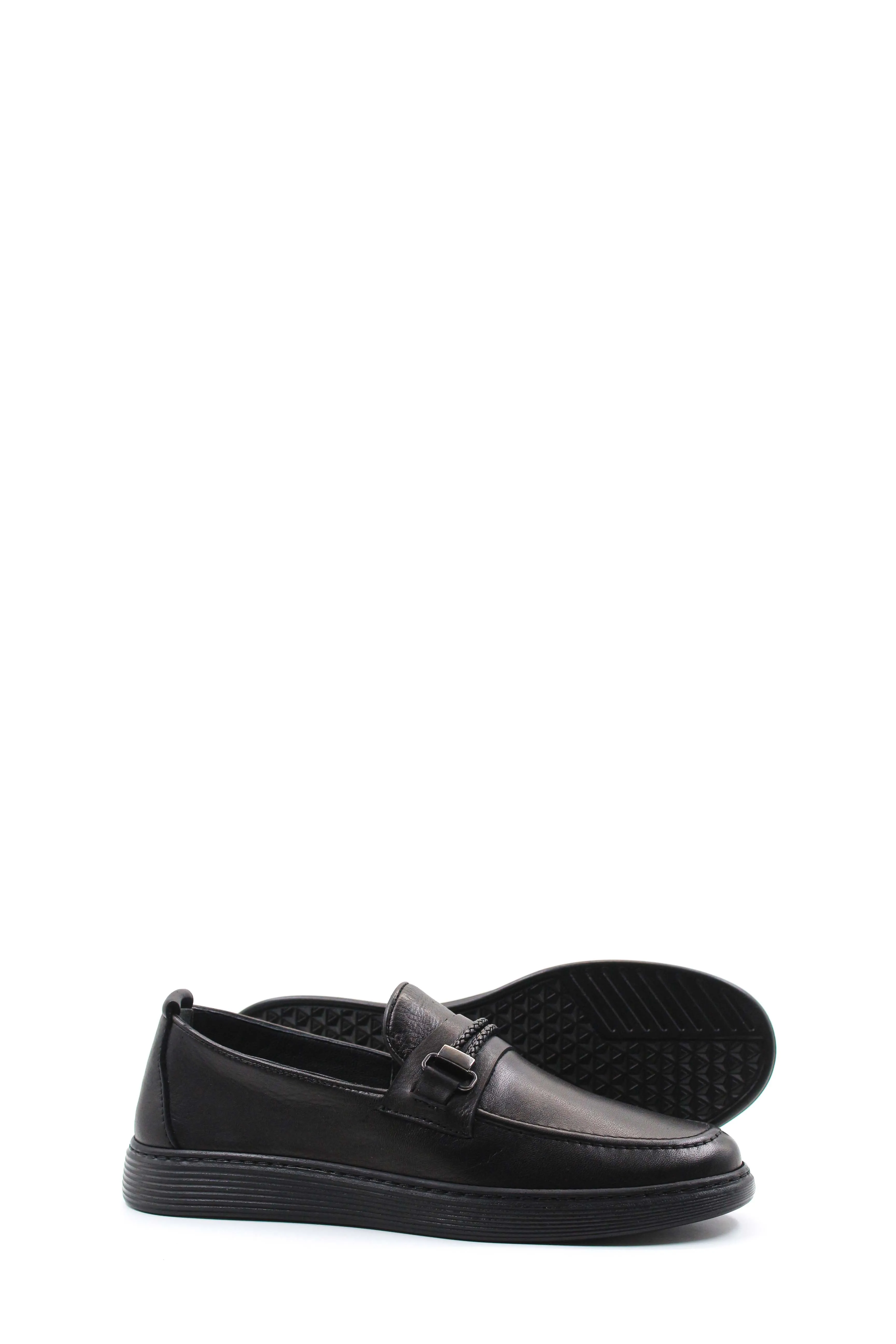 Men's Black Leather Buckle Loafers-Wessi sold by Wessi product image thumbnail 3