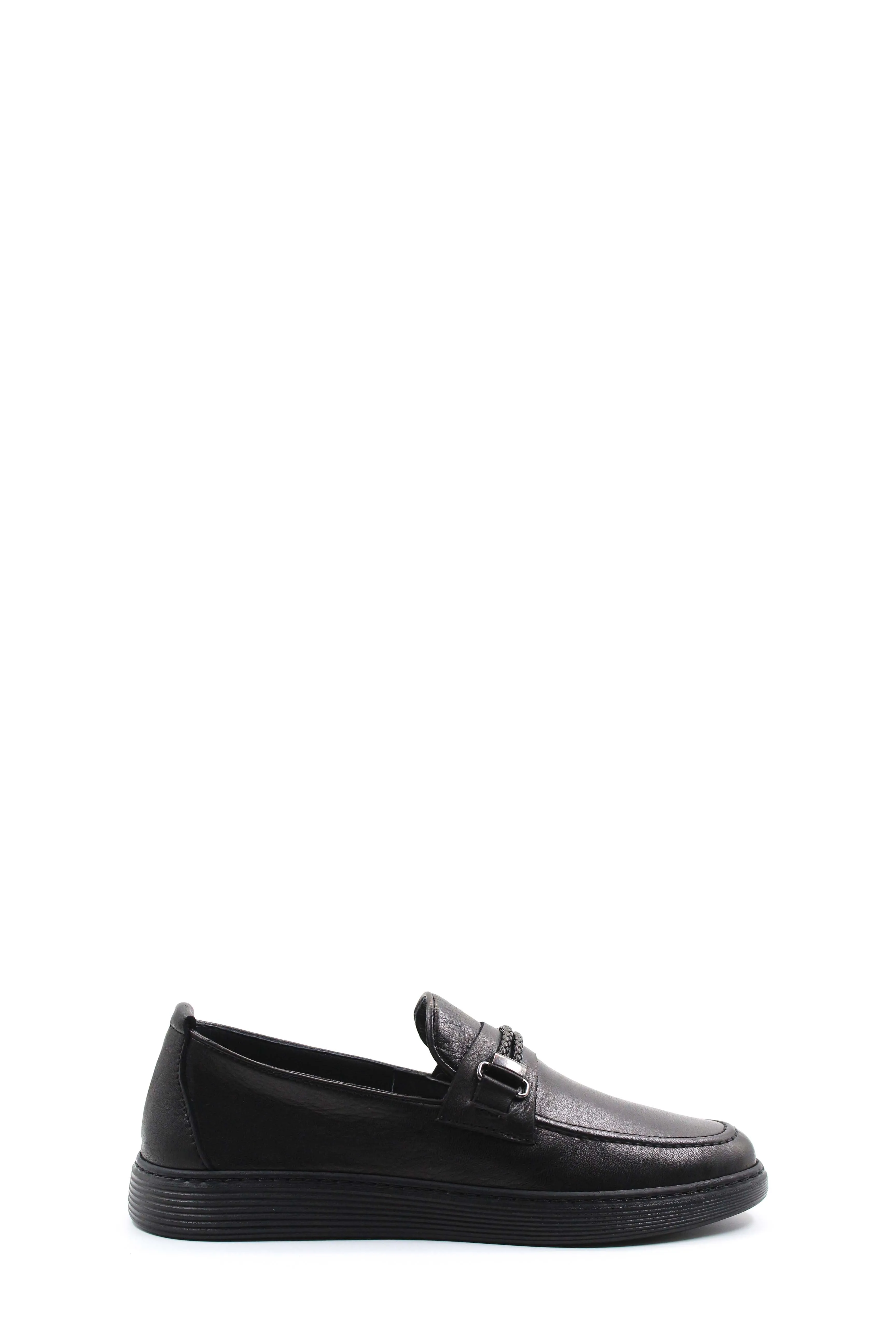 Men's Black Leather Buckle Loafers-Wessi sold by Wessi