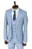 Checked Slim Fit Light Blue Men Suit and Shirt Combination- Wessi sold by Wessi