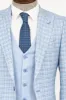 Checked Slim Fit Light Blue Men Suit and Shirt Combination- Wessi sold by Wessi