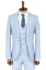 Checked Slim Fit Light Blue Men Suit and Shirt Combination- Wessi sold by Wessi