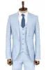 Checked Slim Fit Light Blue Men Suit and Shirt Combination- Wessi sold by Wessi